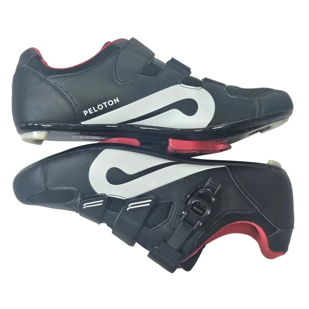 Peloton Cycling Shoes Black Red Size 48 Mens 10 Womens‎ 12 Road Bike Spin Shoe